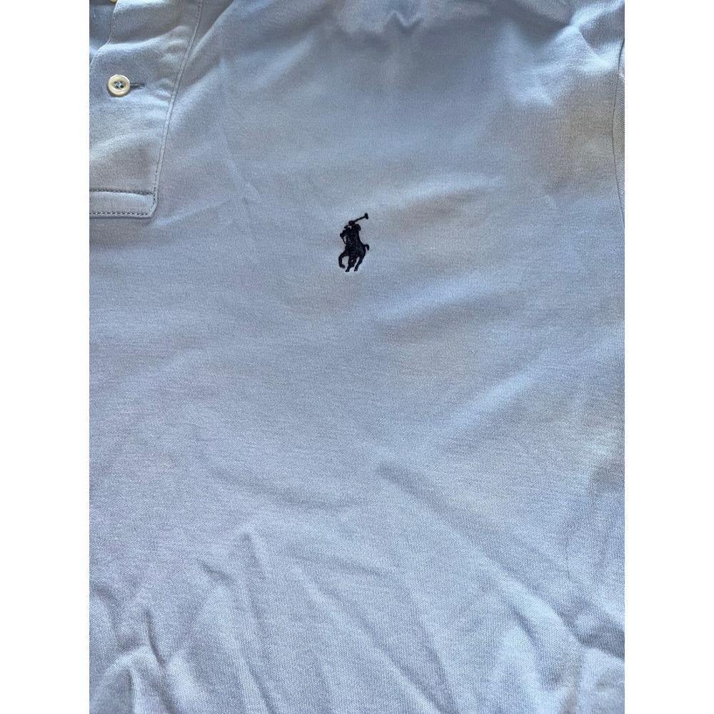 Polo‎ Ralph Lauren Mens Large Light Blue Short Sleeve Cotton Polo Shirt Classic